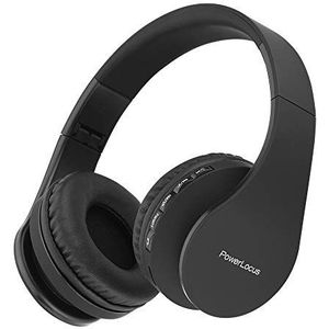 PowerLocus Bluetooth hoofdtelefoon over het oor, opvouwbare draadloze hoofdtelefoon, hifi-stereohoofdtelefoon met diepe bas, micro SD/TF, FM-radio en bedrade modus, ingebouwde microfoons, zachte