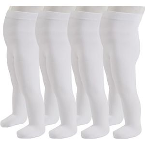 PIKY PACK 4 paar babypanty's, microvezelpanty's voor baby, babypanty's van 40 denier, 3-24 maanden, gemaakt in Italië (DE/NL/SE/PL, Leeftijd, 24 maanden, 4 Paar Wit)