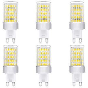 G9 LED-lamp 10W, vervanging 80W halogeenlampen, ledlampen koud wit 6000K, G9 LED keramische lamp 2835 SMD, AC 220-240V, spaarlamp 10W, LED-lampen 800 lumen, niet dimbaar, verpakking van 6 stuks