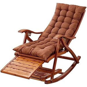 GEIRONV Outdoor ligstoel stoel, draagbare Zero Gravity fauteuil stoelen Deck Beach Yard Patio met kussen verstelbare ligstoel Recliners Fauteuils (Color : Coffee, Size : 170x47x45cm)