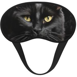 Slaapmasker Een zwarte kat op een zwarte achtergrond oogmasker om te slapen, verduisterend oogslaapmasker voor mannen en vrouwen, slaapmasker, comfortabele blinddoek oogdoek voor nachtrust, reizen,