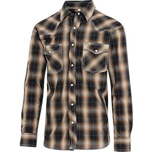 STARS & STRIPES Herenhemd Westernhemd Biker Country Cowboy Western Western Style »Tanner« Gr.XXL, bruin, XXL