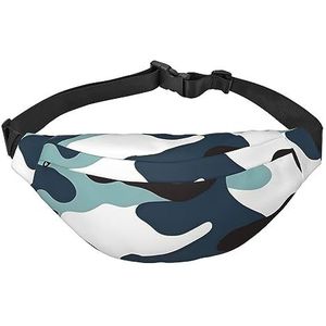 Marine Camouflage Heuptas voor dames en heren met verstelbare riem voor hardlopen, reizen, sport, wandelen, Zwart, Eén maat