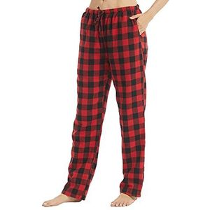 1-2 Pack Dames Pyjamabroeken Flanel Geruite Lounge Broek Ultrazachte Loungewear Pyjama's voor Dames PJ's Broek met Zakken Nachtkleding