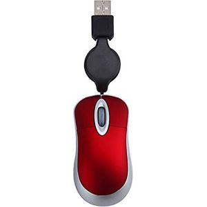Leuke bedrade muis, intrekbare USB-kabel, ergonomisch, geschikt voor Office Computer PC Laptop Gaming Mouse (rood)