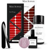 Miss Sophie's - Starterset - Nagelfolie - Bordeauxrood en Lipstick Rood - Zelfklevend