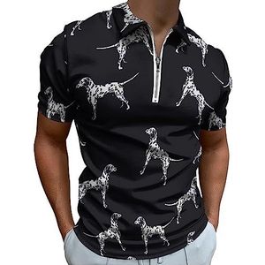 Groen California Dieren Reizen Polo Shirt voor Mannen Casual Rits Kraag T-shirts Golf Tops Slim Fit