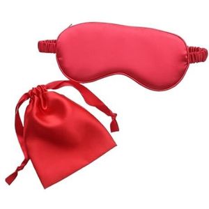 Cmis Kbei Zijden slaapmasker met draagtas, tas voor reizen, slaap, oogschaduw voor vrouwen, man, dutje, comfortabele ooglapje, helpt bij het rusten (rood)