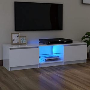 SMTSEC TV Kast met LED Verlichting Hoogglans Wit 140x40x35,5 cm