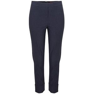 Robell Style BELLA09 – comfortabele, rekbare 7/8 damesbroek, recht gesneden pijpen met verhoging en zitzakken, navy, 38