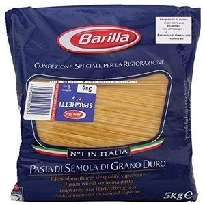 Barilla Spaghetti n. 5, verpakking van 3 (3 x 5 kg = 15 kg) deegwaren van hardtarwegriet