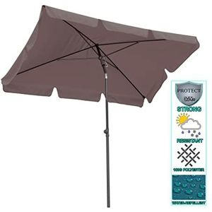 QUICK STAR Balkon parasol 200x125cm balkon scherm rechthoekig knikbaar taupe tuinscherm UV 50