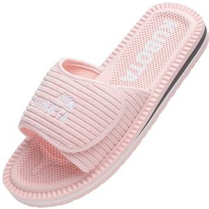 Kubota Badslippers met Klittenbandsluiting - Badslippers Heren & Dames - Slippers zomer voor strand - Schoenen voor douche en sauna - Roze - 36