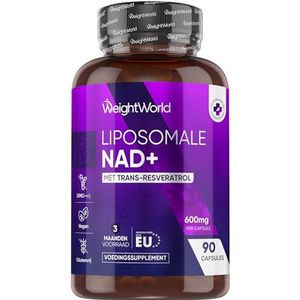 Liposomale NAD+ capsules met Trans-Resveratrol - 600 mg - 90 vegan capsules voor 3 maanden voorraad - Geproduceerd in de Europese Unie - Van WeightWorld