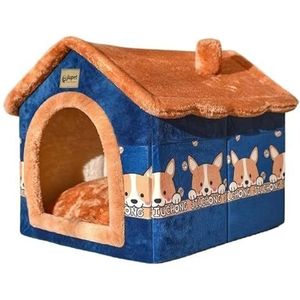 Kattenbed kan worden opgevouwen, slapen in hondenhok, verplaatsbaar gesloten hondenhok, verplaatsbaar, warm en comfortabel bankhuis, dierbenodigdheden (Color : E, Size : M-7.5 kg pet)