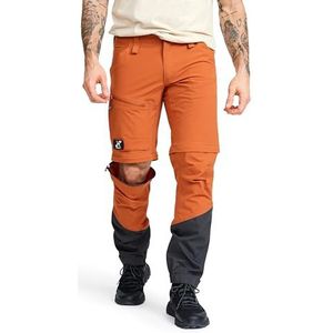 RevolutionRace RVRC GP Pro Stretch Zip-Off Pants voor Heren, Afritsbare Wandelbroek voor Buitenactiviteiten, Teracotta Brown/Anthracite, M