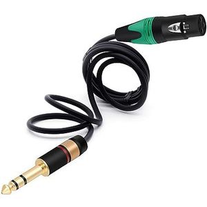 Jack 6,35 mm/6,5 mm 1/4 Stereo naar 3-polige Mannelijke naar XLR Vrouwelijke Kabel symmetrische Plug Audiokabel Microfoon AMP-kabel 1 stuk (Kleur: Blauw Groen, Maat: 2 m)