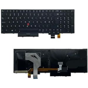 YGUWZ Backlit Toetsenbord Compatibel Met T570 P51S T580 P52S UK DK NO DE BE BR CH SWS SE (GEEN Noors)