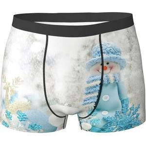 EdWal Happy Snowman print atletisch ondergoed voor heren, ondergoed voor heren, boxerslip, zacht ondergoed, Zwart, XXL