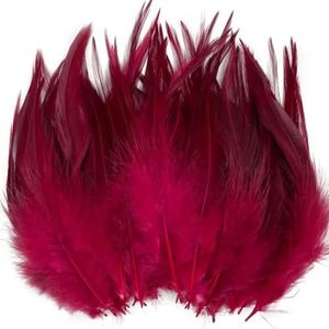 20 stuks kip fazant veren pluim ambachtelijke haaraccessoires DIY bruiloft middelpunt carnaval decoratie oorbellen sieraden maken-wijn rode veren