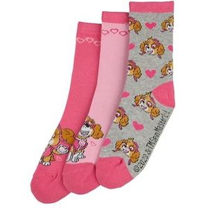 ONOMATO! Paw Patrol Skye kindersokken, 3 paar, Meerkleurig, 23-26 EU
