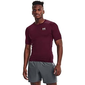 Under Armour HeatGear Compressieshirt, korte mouw, heren, bruin (609)/wit, maat M