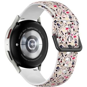 Sport-zachte band compatibel met Samsung Galaxy Watch 6 / Classic, Galaxy Watch 5 / PRO, Galaxy Watch 4 Classic (make-up parfum cosmetica) siliconen armband accessoire