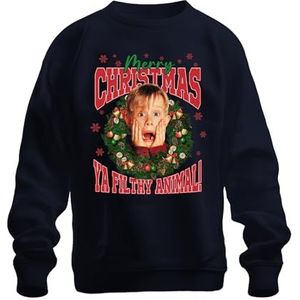 Merry Christmas Ya Filthy Animal Kevin McCallister - Home Alone Kerstmis Xmas Unisex kersttrui, Donkerblauw, M