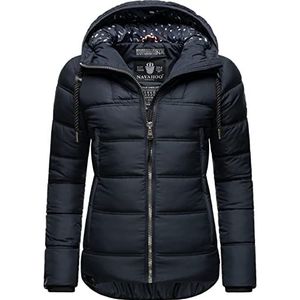 Navahoo Renesmee Winterjas voor dames, gewatteerde jas met capuchon en koorden, XS-XXL, Donkerblauw, XL