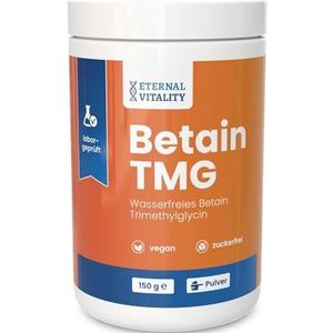 Betain TMG poeder, 300 g (2 x 150 g zak), 99,5% zuiverheid, laboratoriumgetest, ondersteunt homocysteïne-stofwisseling, gezondheid voor hart en lever, duurzaam gewonnen