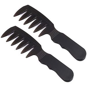 Grove haarkam, 2 stks/pak Professionele grove ontwarrende haarkammen Brede mannen kappershulpmiddel voor haarverzorging