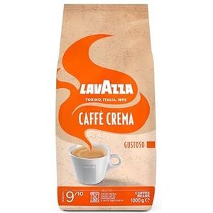 Lavazza, Caff�è Crema Gustoso Koffiebonen, voor espressomachines, met kruidig en nootachtig aroma, voor een krachtige smaak, Arabica en Robusta, intensiteit 9/10, medium roostering, 1 kg verpakking