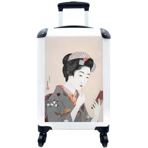 MuchoWow® Koffer - Vintage - Vrouw - Make up - Japan - Past binnen 55x40x20 cm en 55x35x25 cm - Handbagage - Trolley - Fotokoffer - Cabin Size - Print
