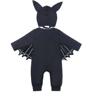 yeeplant Modieuze Kids Bodysuit voor Feest Mooie Wasbare Vrouwen Jumpsuit Knop Bat Eenvoudige Casual Halloween Causale, Zwart, S