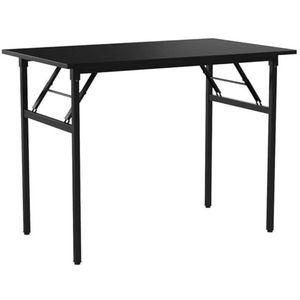 Computer Bureau Computertafel Opvouwbaar Computerbureau Kunstmatig Bord Metalen Frame Kantoorbureau Voor Thuis Schrijftafel Eettafel Vergadertafel Kantoortafel Gamingtafel(Black)