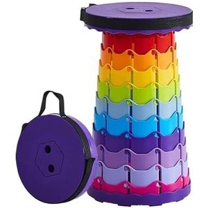Lichtgewicht viskruk, draagbare klapstoel, visstoel met verstelbare poten, opvouwbare campingstoel met gaasrug en schouderband (Color : Rainbow-Purple)
