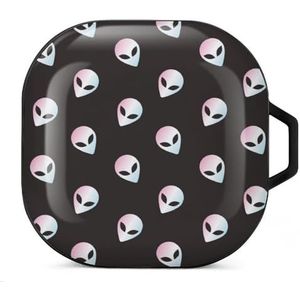 Holografische Alien Face Earbuds Case Compatibel met Samsung Hard Shell Beschermhoes Zwart-Stijl