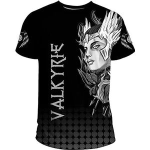 3D Gedrukt Viking Odin Warrior Pattern Zip Hoodie, Unisex Nordic Casual Jacket, T-shirt met korte mouwen