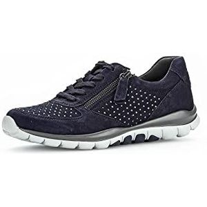 Gabor DAMES Sneakers, Vrouwen Lage Sneaker,verwisselbaar voetbed,straatschoen,veterschoen,vetersluiting,Blauw (dark-blue) / 86,39 EU / 6 UK