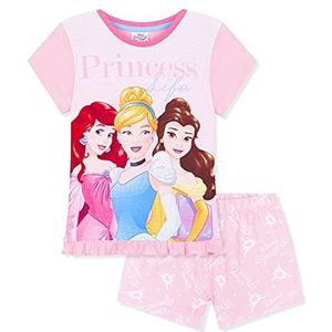 Disney Meisjes Pyjama Set Zomer Nachtkleding Prinses Stitch Frozen PJ's Korte Pyjama's voor Kinderen Tieners Lounge Wear Ademend Stitch Geschenken (Roze Princess, 9-10 Jaar)