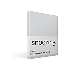 Snoozing - Flanel - Kussenslopen - Set van 2-40x60 cm - Grijs