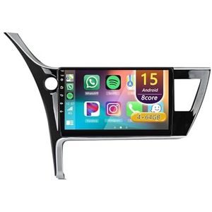 Android 15 Radio,voor Toyota Corolla 2017-2019, 9 inch Touchscreen Autoradio met Wireless CarPlay Android Auto Bluetooth WIFI GPS-navigatie swc(A 4core (2G+32G))