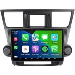 Carplay Auto Scherm Autoradio Multimedia Speler Compatibel met Toyota Highlander 2 XU40 2007-2013(4G-64G CAM DVR)