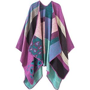 Poncho voor dames, sjaal, omslagdoek, cape, imitatiekasjmier, royale maat, elegant, warm, winters, dik en zacht, One Size