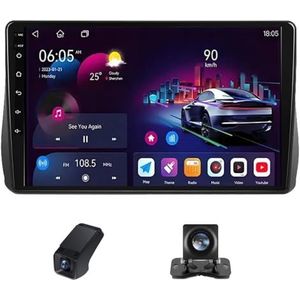 Draadloze Carplay Android 14 Autoradio 2Din 9inch autoradio geldt voor Toyota Wish 2 II XE20 2009-2017 met Android Auto GPS-navigatie 9 inch met Bluetooth FM-radio/Achteruitrijcamera(X2)