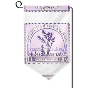 Lavendel stempel tuin vlag dubbelzijdige boerderij tuin vlag lente zomer buiten decoratie 30x45 cm