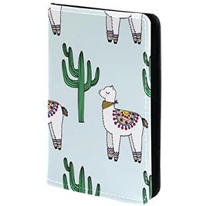 Paspoorthouder Paspoort Cover Cactus alpaca mooie Paspoort Portemonnee Travel Essentials, Meerkleurig, 11.5x16.5cm/4.5x6.5 in