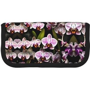 gopoo Orchideeën schattig canvas etui - georganiseerde opslag voor reizen en dagelijks gebruik etui, make-upzakje