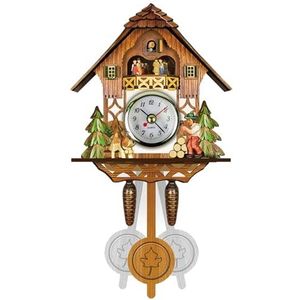Traditionele houten koekoeksklok, kwarts koekoeksklok, moderne koekoeksklok met slinger, voor woonkamer kinderen slaapkamer keuken kantoor woondecoratie