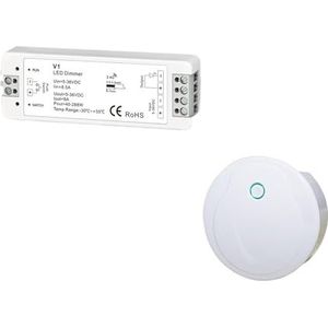 SCHAAN LED dimmer schakelaar, PWM, draadloos, RF 2,4 G, 4 zones, touch-afstandsbediening, smart home, WLAN relais, DC12 V/24 V, controller voor monochrome LED-lichtbalk (kleur: model G)